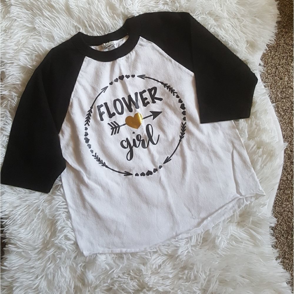Flower girl shirt Black White Girls Size XS‎